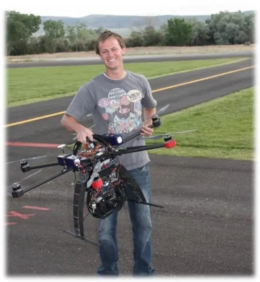 Winner: Brandon Reimschiissel with scratch-built Hexacopter