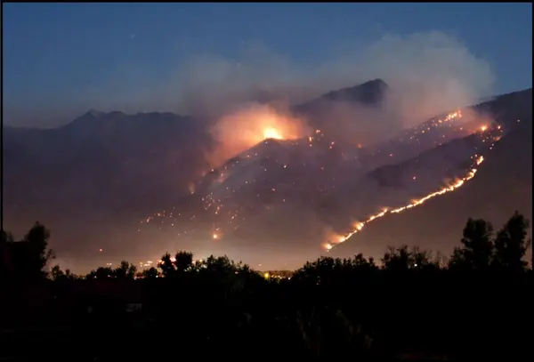 View of the Alpine Fire from the flying field