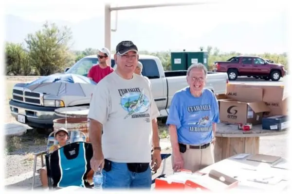 Dan and Frank man the pilot registration table.