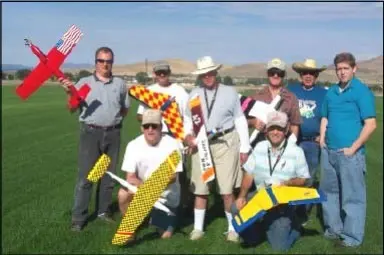 August’s 1/2A Pylon Group. kneeling in front l to r; CO-CD Jeff Leavitt and his “Studious Student”, Elwyn “Vader” Peck.