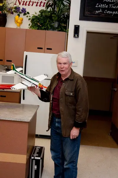 Russ Ross with his "micro' P-51 foamie.