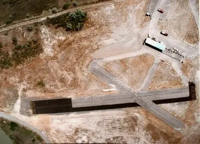 The flying field from the air