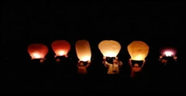 Steve Landeen—Deseret News People flying Chinese lanterns to celebrate the Chinese New Year