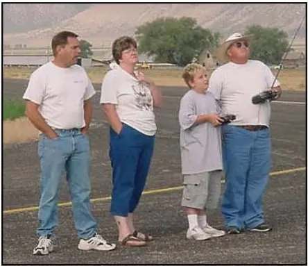 Our host, Ralph Derico and Ra- chel Gordon look on as Silas gets ready to land his Eagle 2