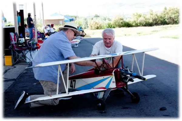 Alan Sanders preps his big Flybaby Bipe